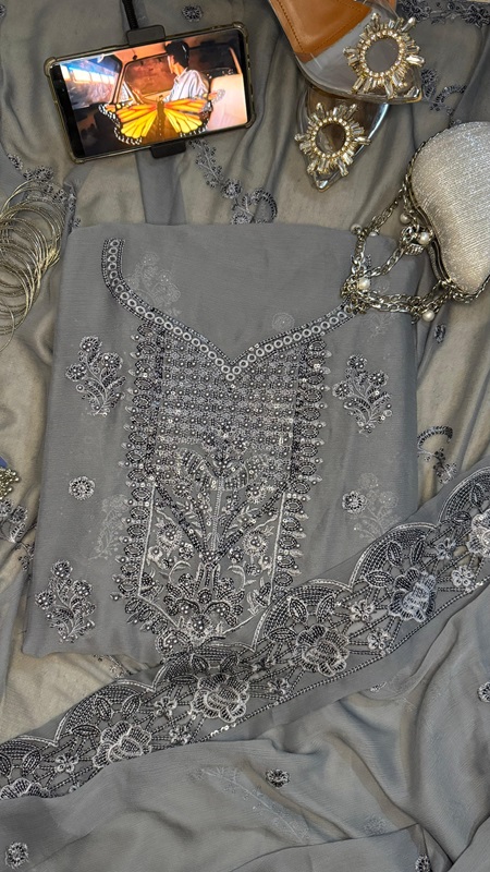 Zeenat 3-Piece Pearl Embroidered Wear