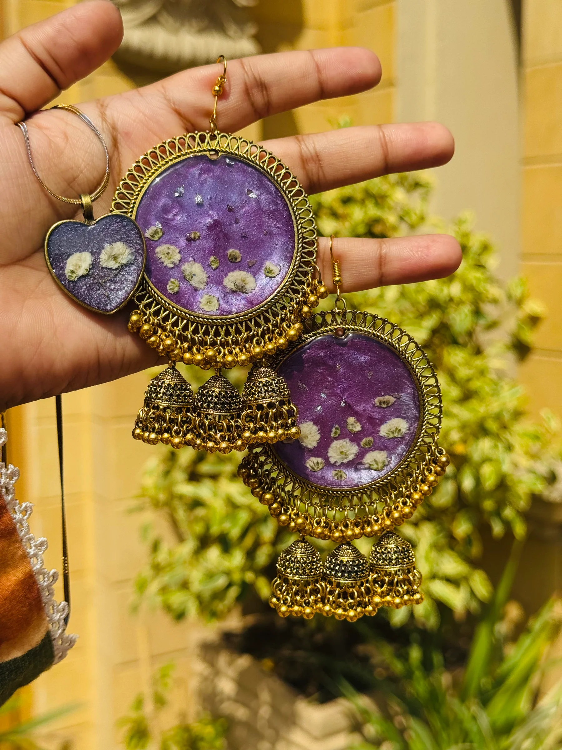Violet Whisper Jhumka