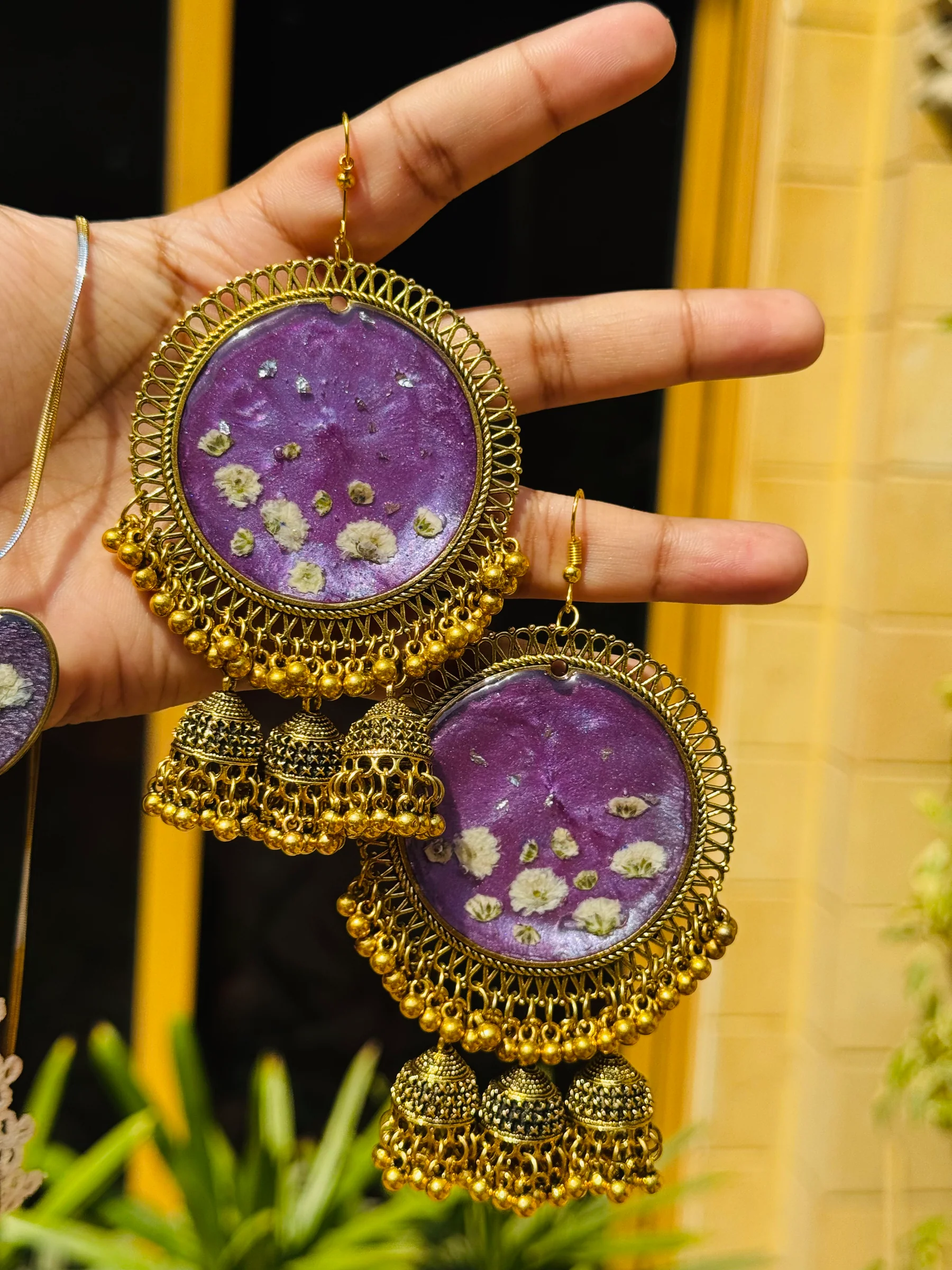 Violet Whisper Jhumka - Image 3