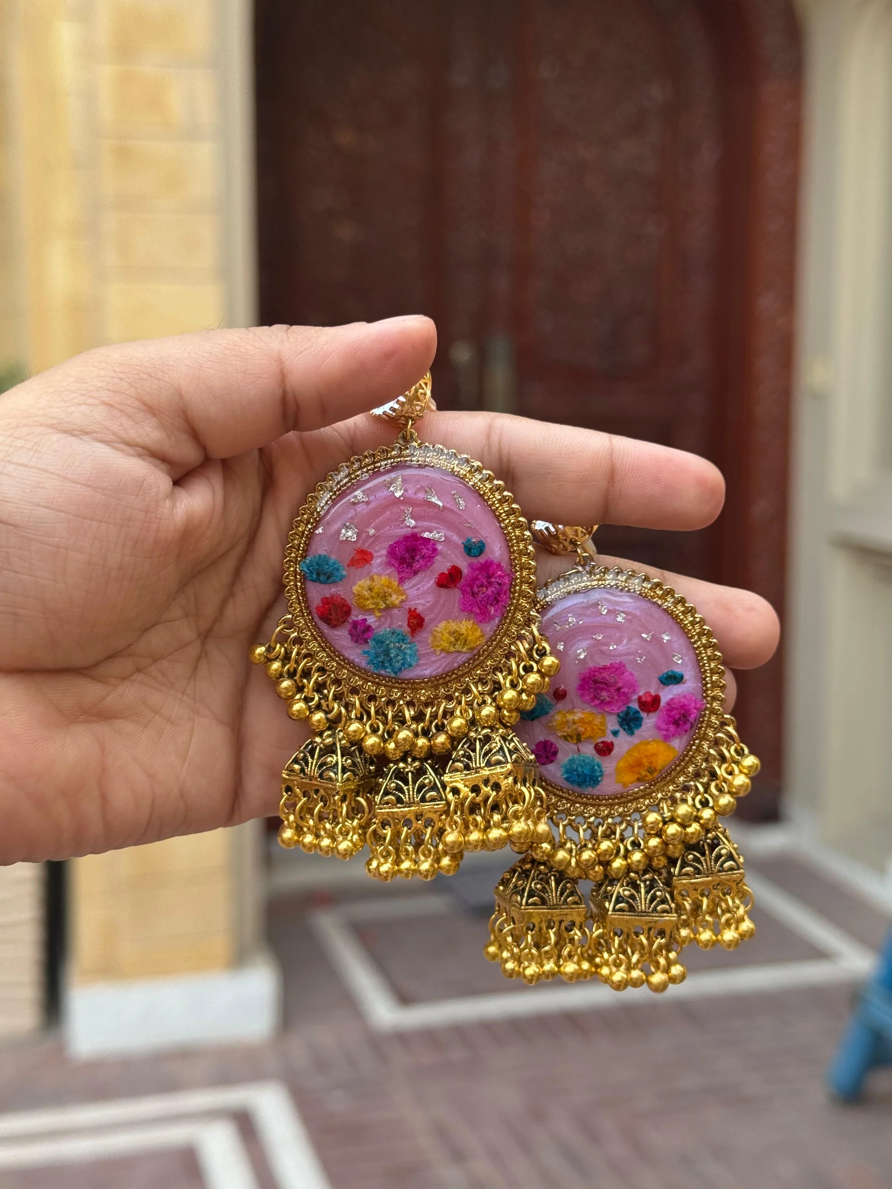 Blush Bloom Jhumka - Image 3